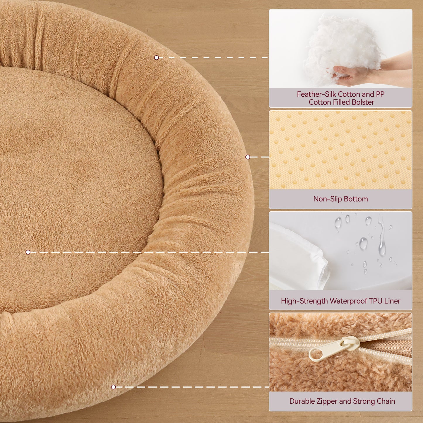 Dual-Sided Donut Dog Bed (L)