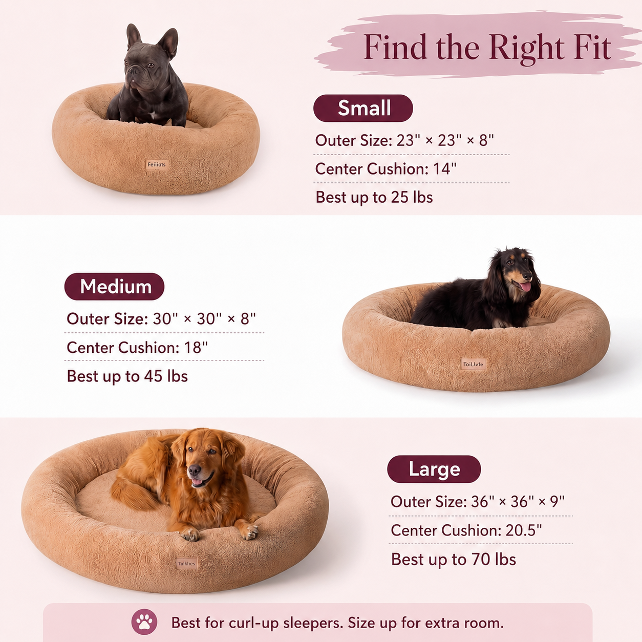 Calming Donut Dog Bed (S-L) - 2 Colors