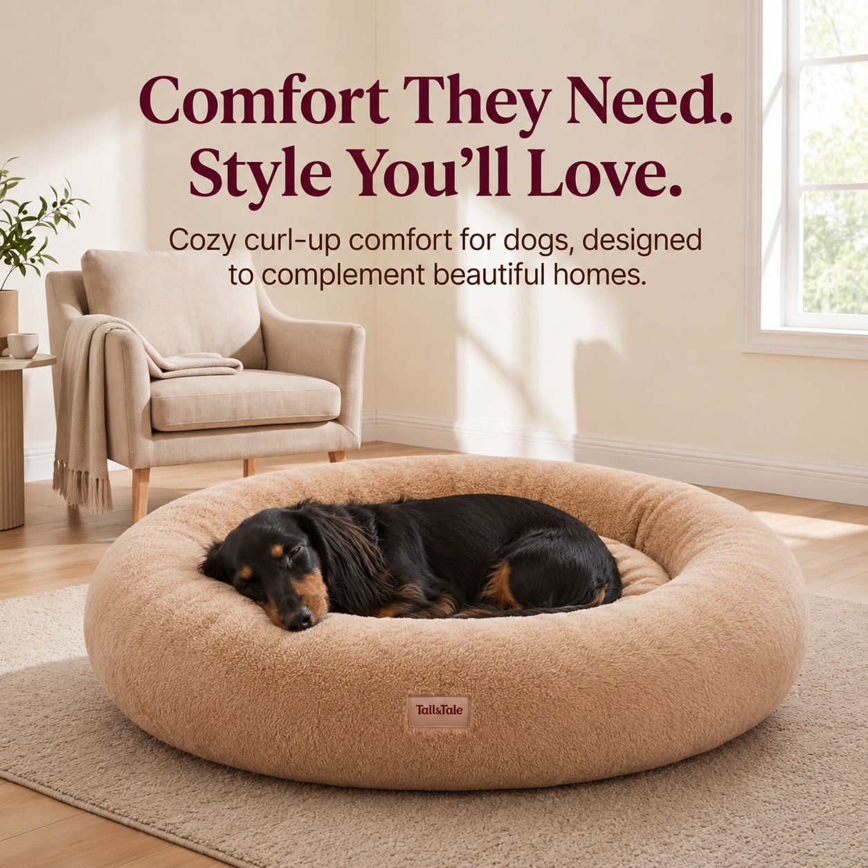 Calming Donut Dog Bed (S-L) - 2 Colors