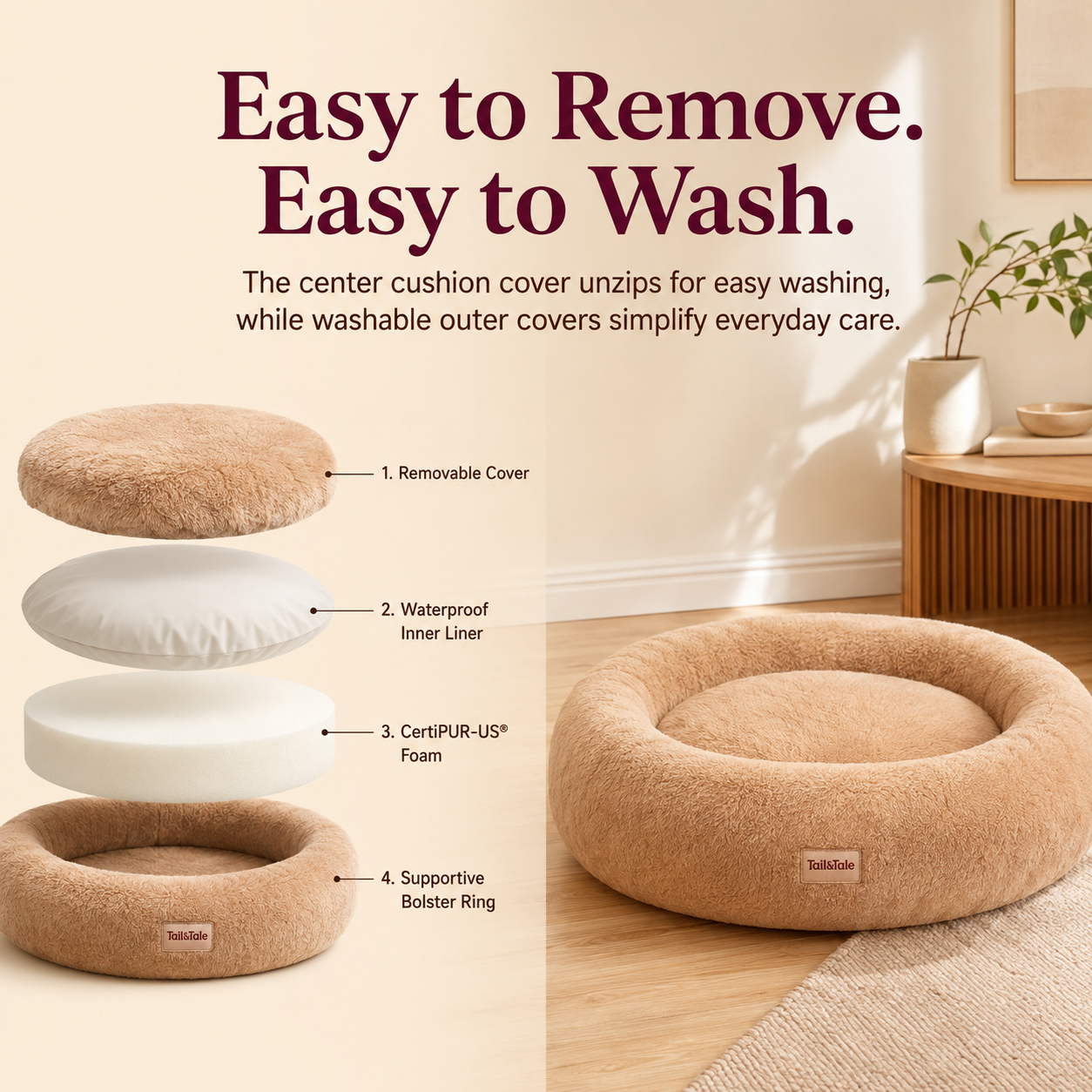 Calming Donut Dog Bed (S-L) - 2 Colors